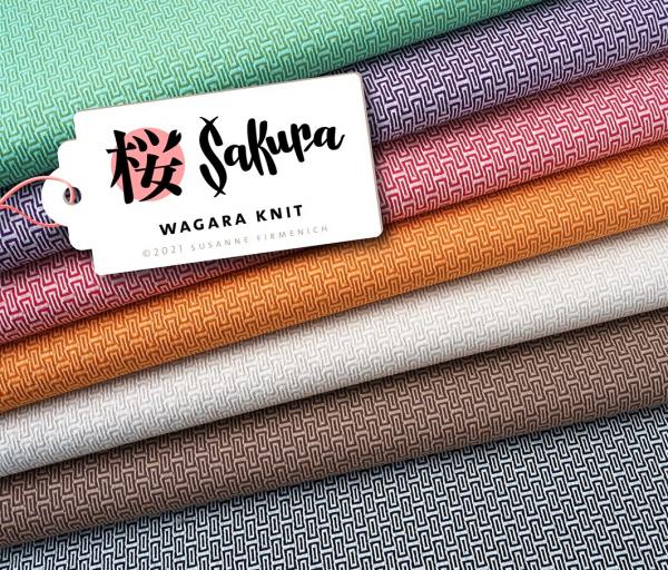 SAKURA Bio Jersey Jaquard Wagara Knit Scolatto-Brown